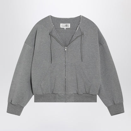 MM6 Maison Margiela Zip Cotton Sweatshirt Grey