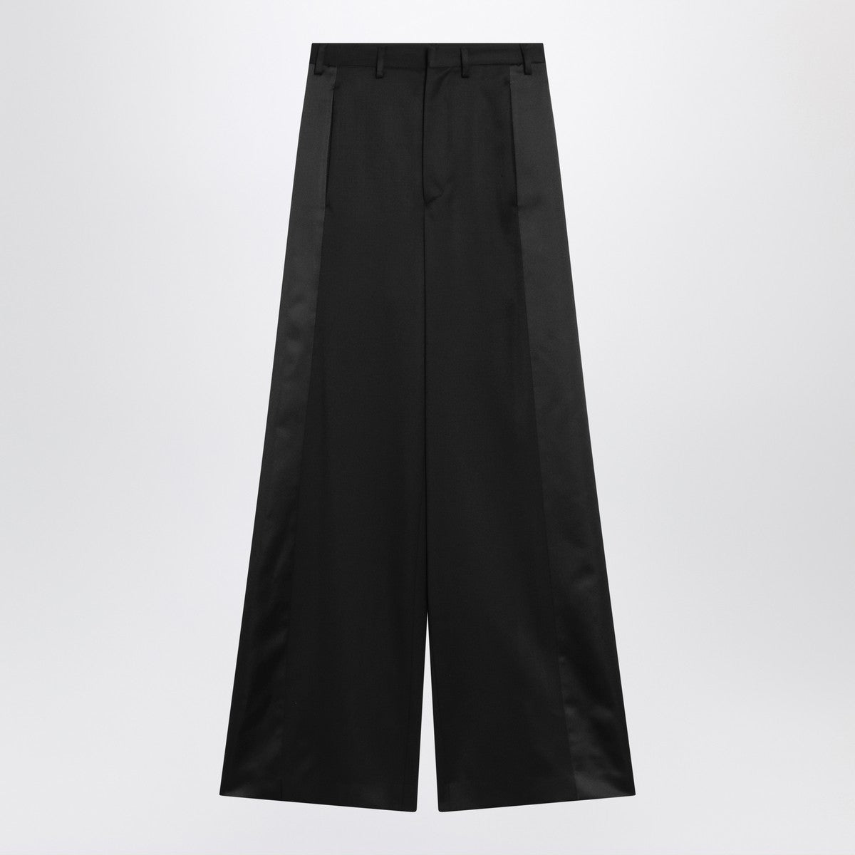 MM6 Maison Margiela Black Satin Wide-Leg Palazzo Trousers Black