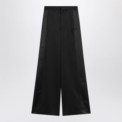 MM6 Maison Margiela Black Satin Wide-Leg Palazzo Trousers Black