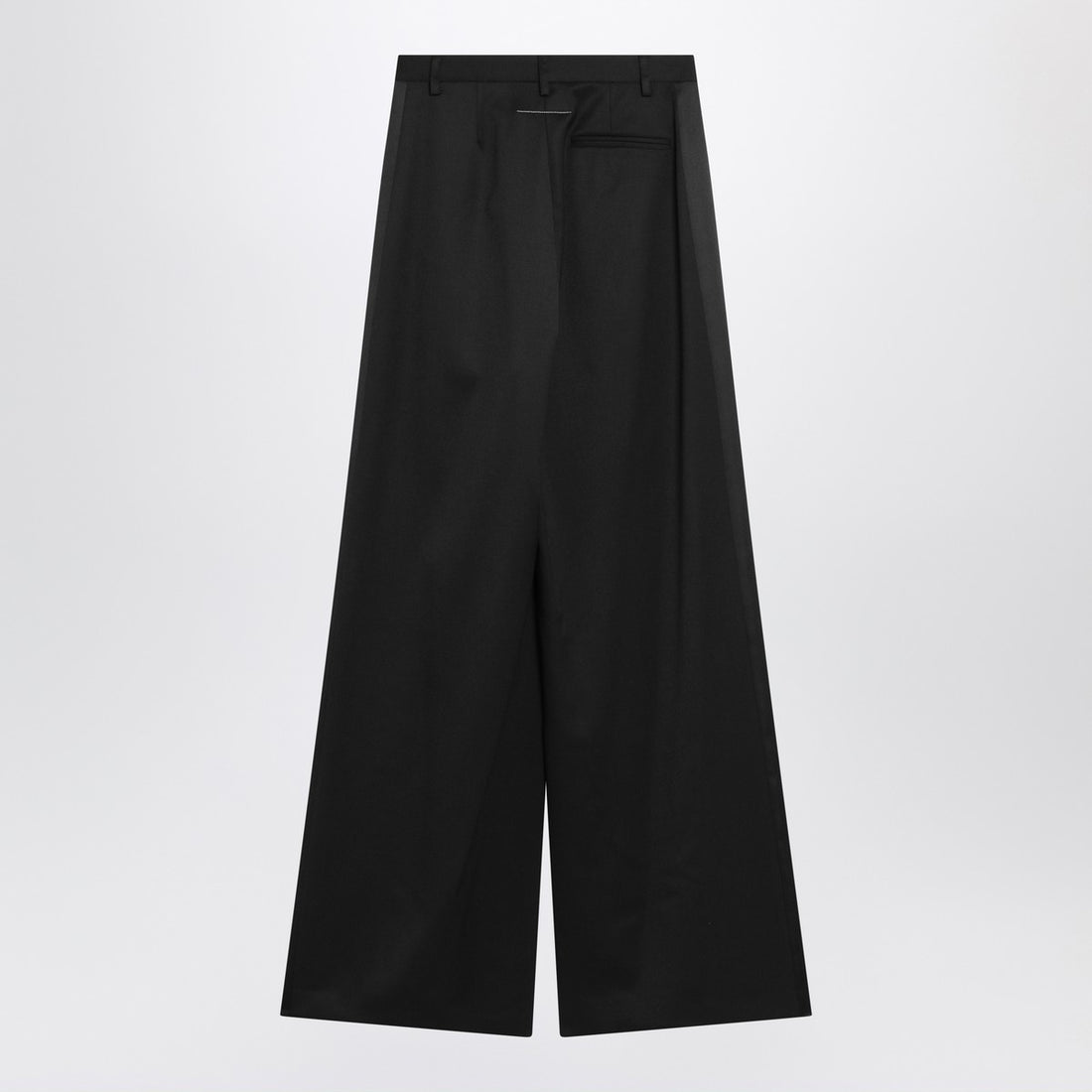 MM6 Maison Margiela Black Satin Wide-Leg Palazzo Trousers Black