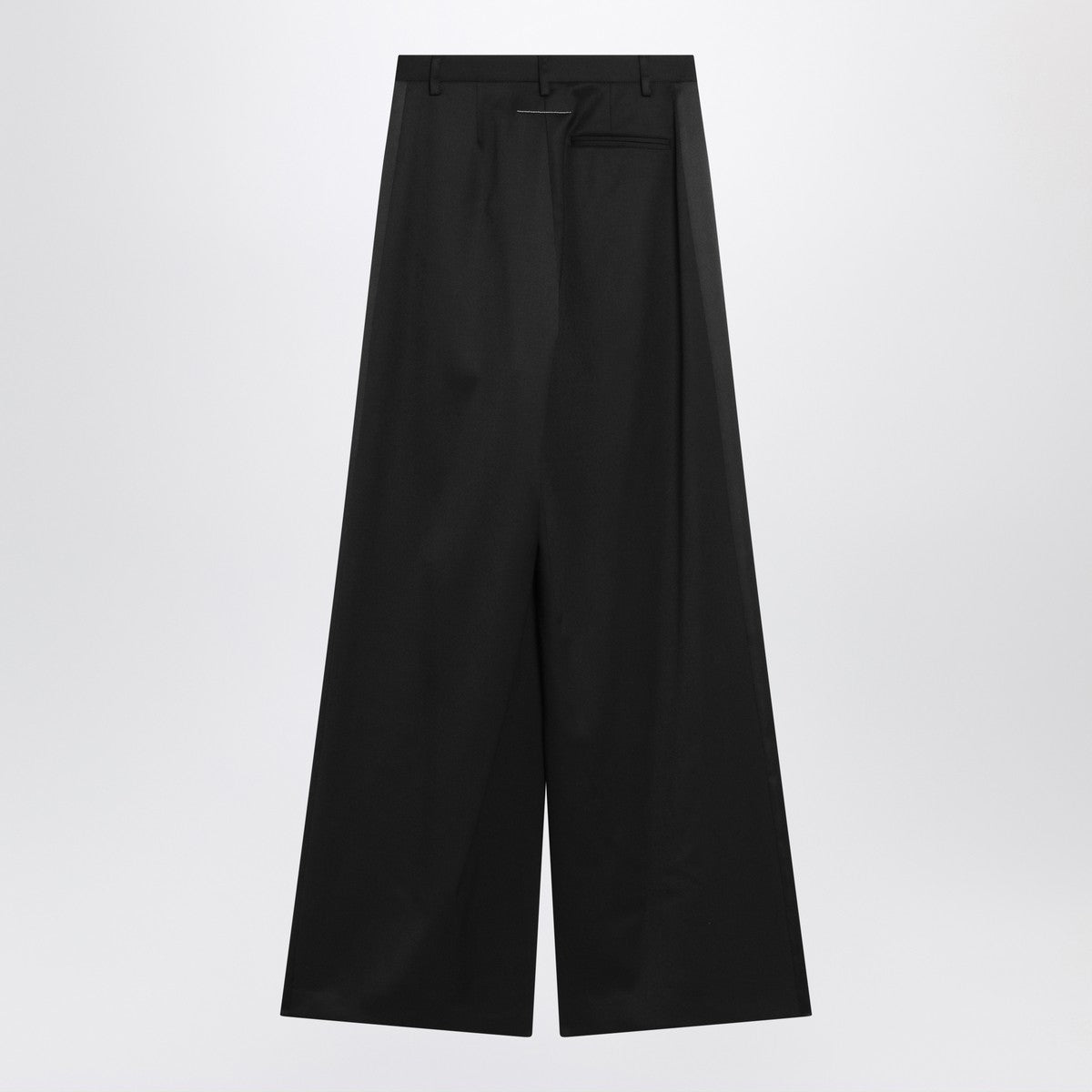 MM6 Maison Margiela Black Satin Wide-Leg Palazzo Trousers Black