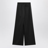 MM6 Maison Margiela Black Satin Wide-Leg Palazzo Trousers Black