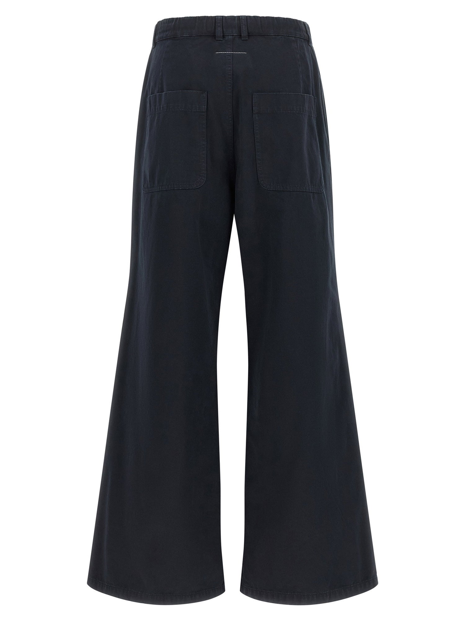 Mm6 Maison Margiela White Stitch Line Pants Blue