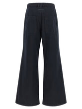 Mm6 Maison Margiela White Stitch Line Pants Blue