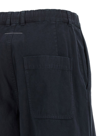 Mm6 Maison Margiela White Stitch Line Pants Blue