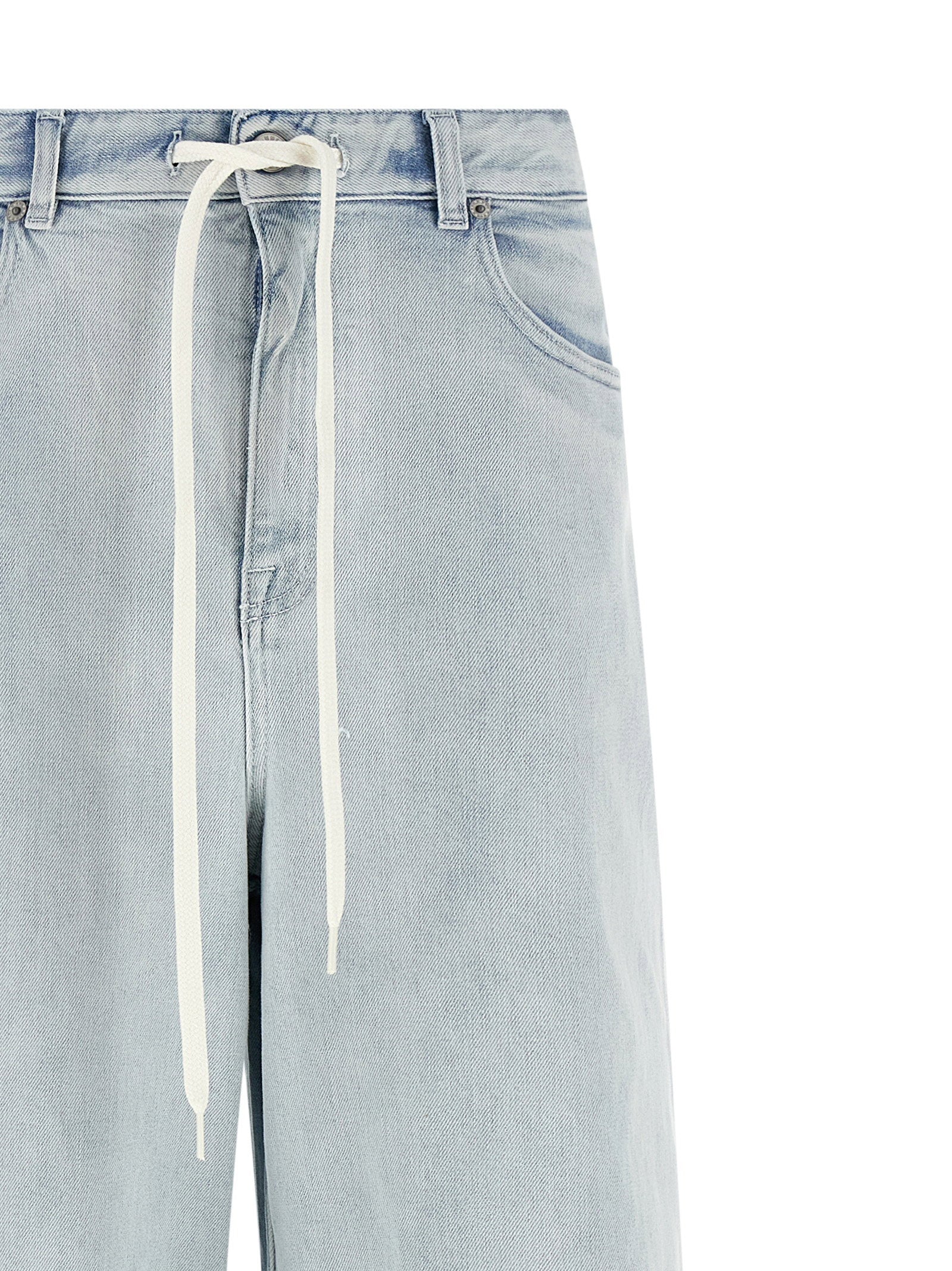 Mm6 Maison Margiela Drawstring Jeans Light blue