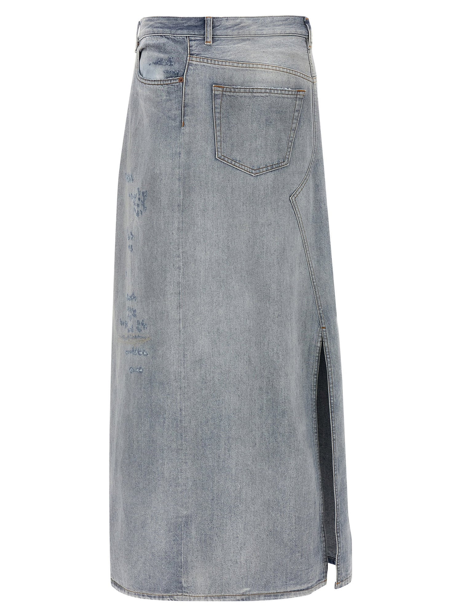 Mm6 Maison Margiela Asymmetrical Construction Skirt Light blue