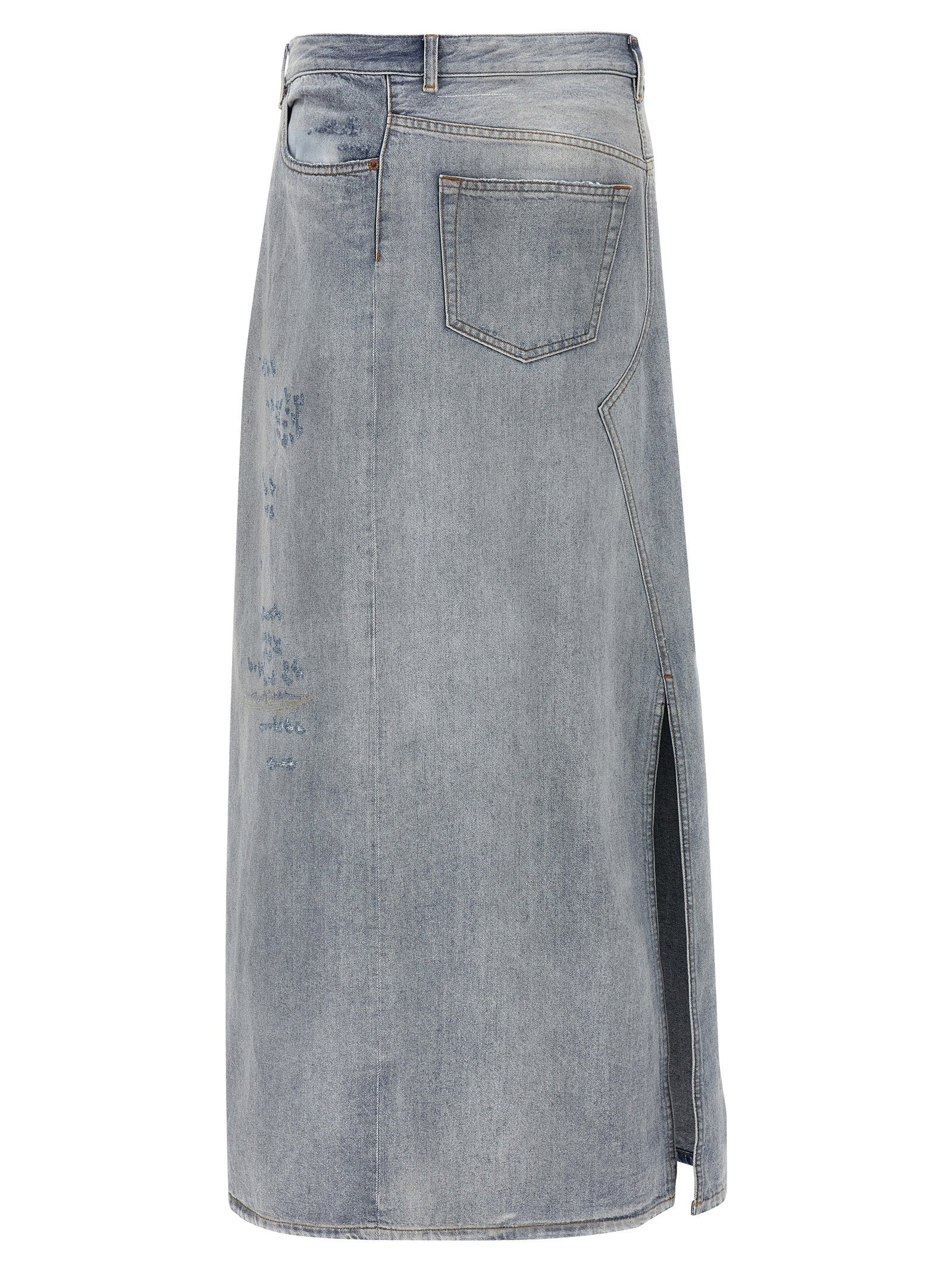 Mm6 Maison Margiela Asymmetrical Construction Skirt Light blue