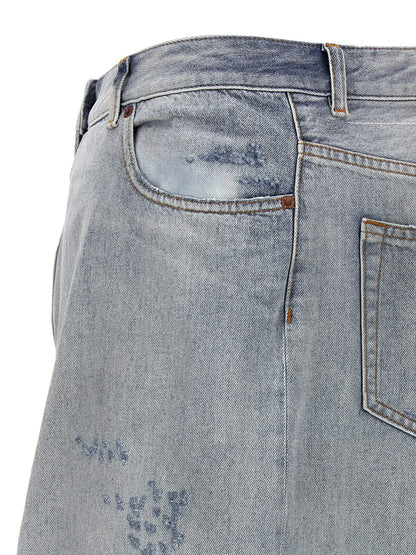 Mm6 Maison Margiela Asymmetrical Construction Skirt Light blue