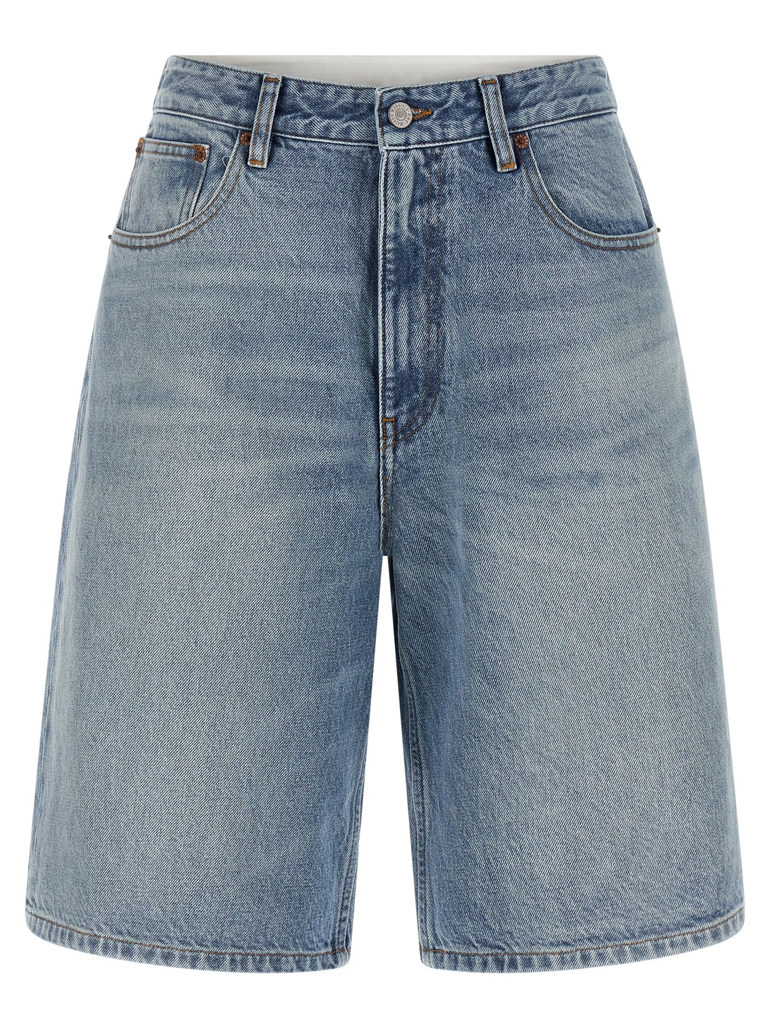 Mm6 Maison Margiela White Carré Bermuda Shorts Light blue