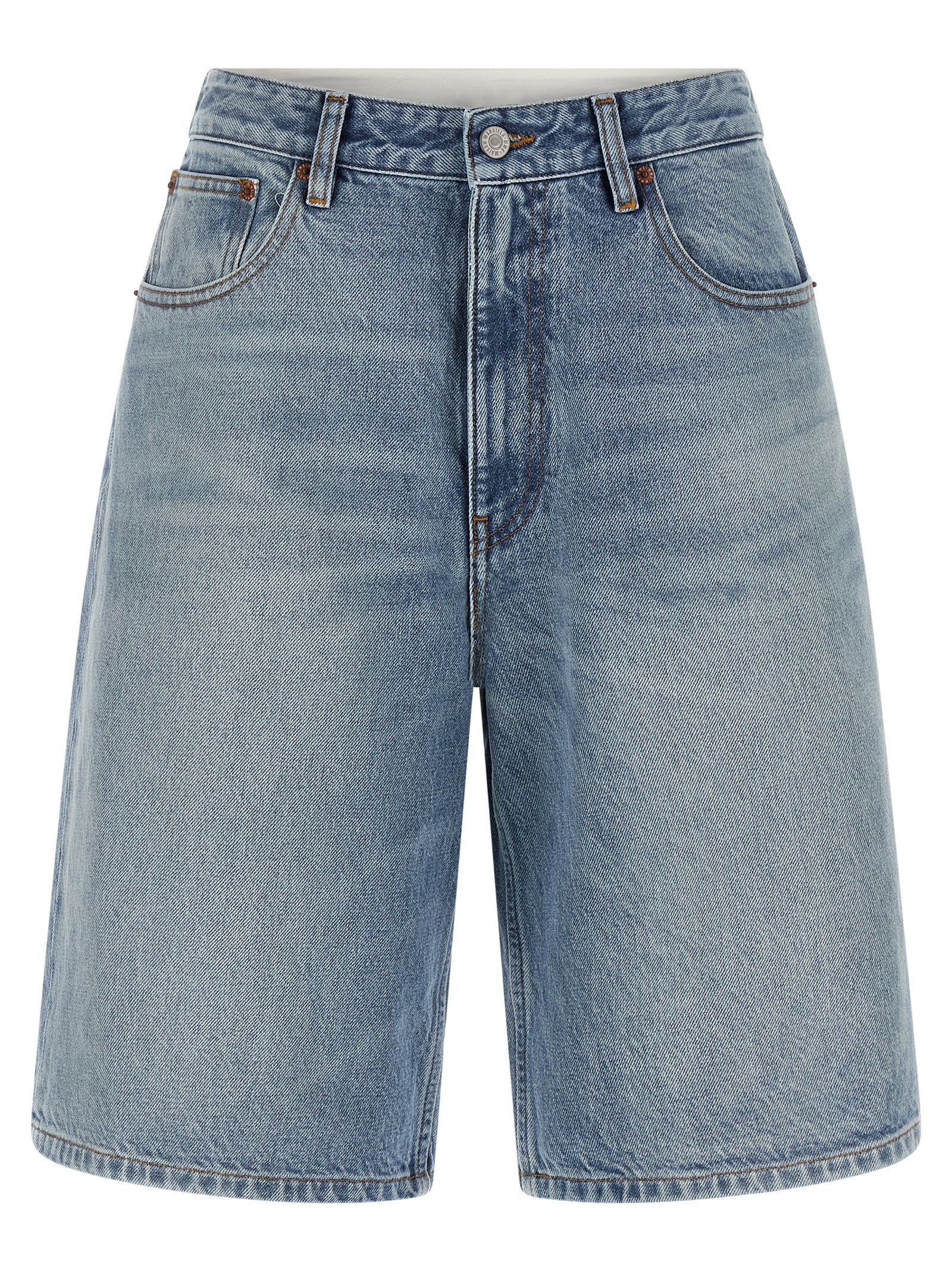 Mm6 Maison Margiela White Carré Bermuda Shorts Light blue