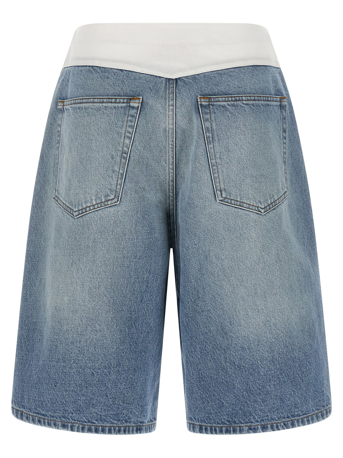 Mm6 Maison Margiela White Carré Bermuda Shorts Light blue
