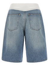 Mm6 Maison Margiela White Carré Bermuda Shorts Light blue