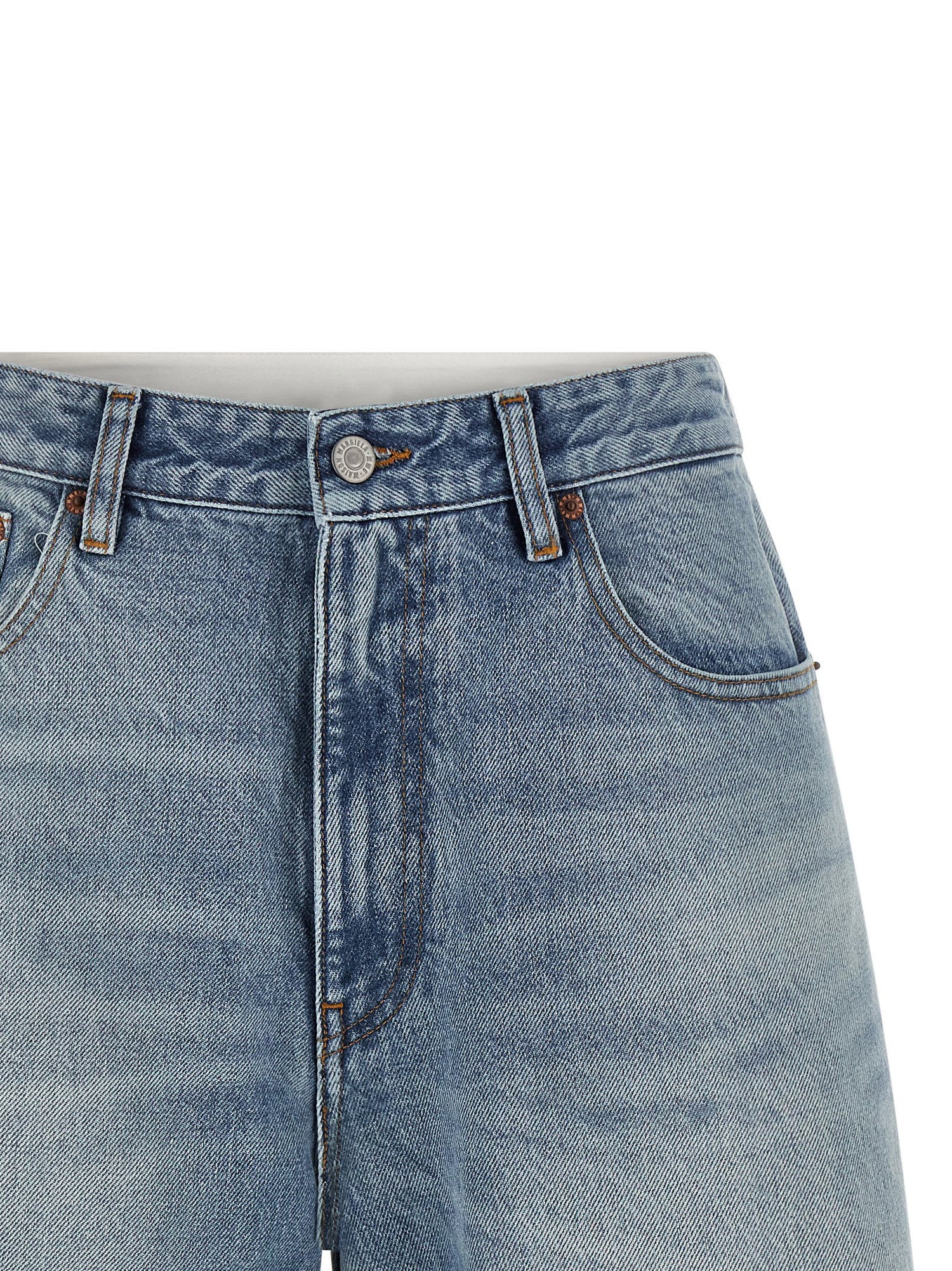 Mm6 Maison Margiela White Carré Bermuda Shorts Light blue