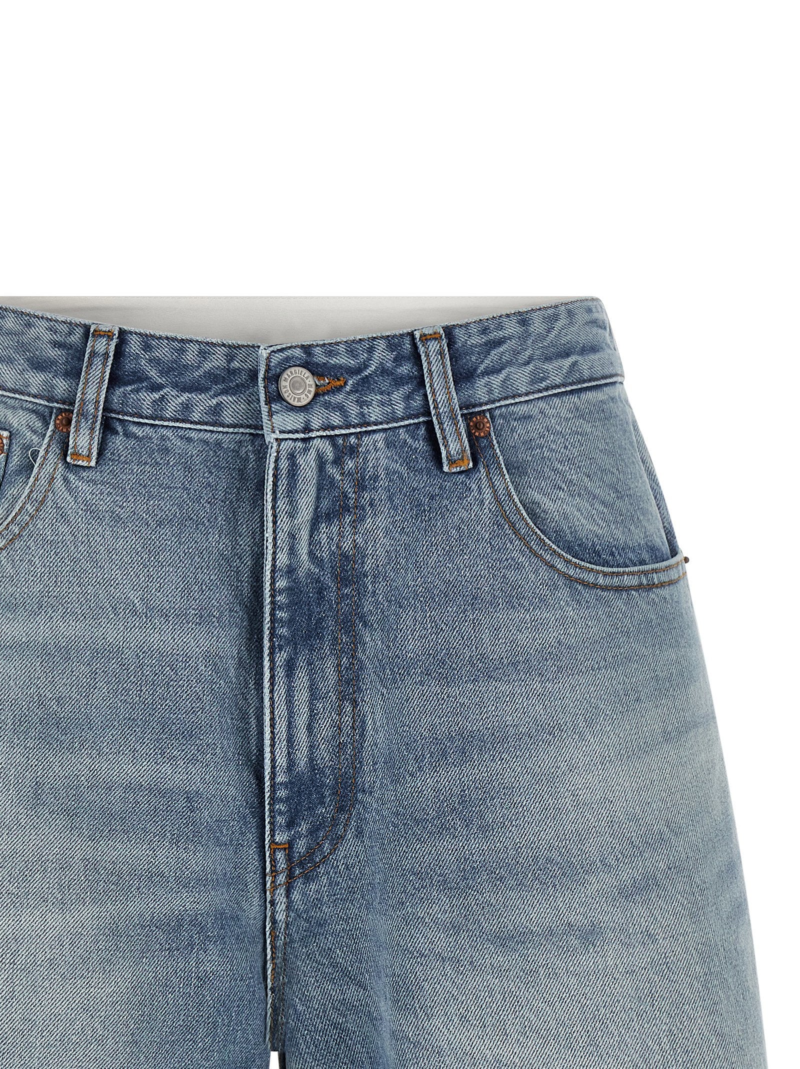 Mm6 Maison Margiela White Carré Bermuda Shorts Light blue