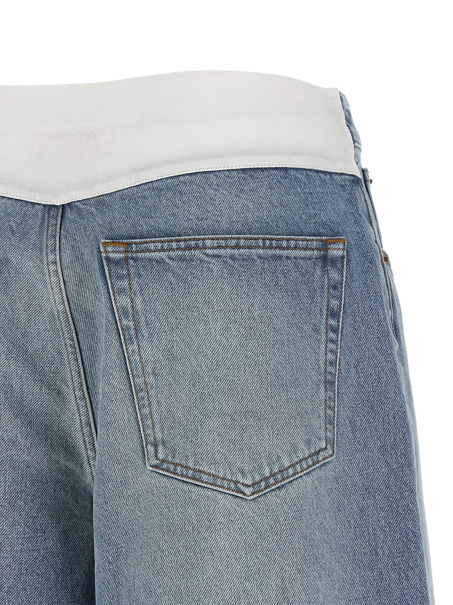 Mm6 Maison Margiela White Carré Bermuda Shorts Light blue