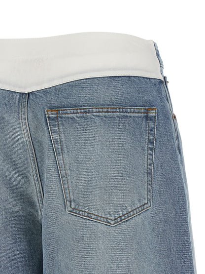 Mm6 Maison Margiela White Carré Bermuda Shorts Light blue