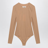 MM6 Maison Margiela Skin-tone Lycra Jersey Bodysuit Beige