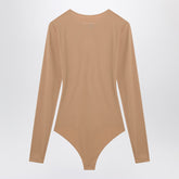 MM6 Maison Margiela Skin-tone Lycra Jersey Bodysuit Beige