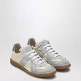 Maison Margiela Replica Light Beige and Grey Suede Sneakers Yellow