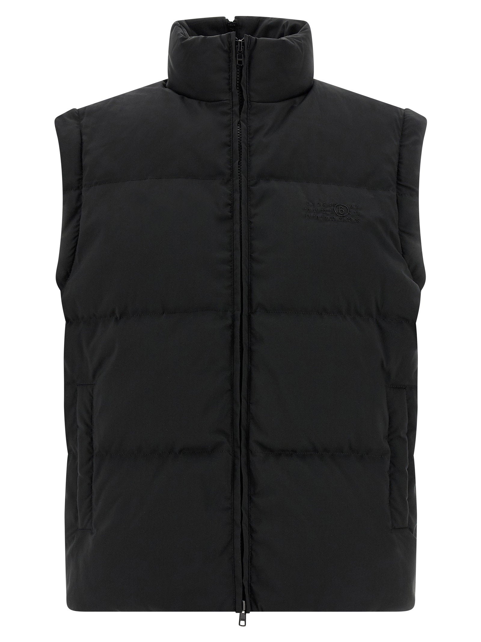 Mm6 Maison Margiela Numeric Signature Mm6 Embroidery Down Jacket Black  