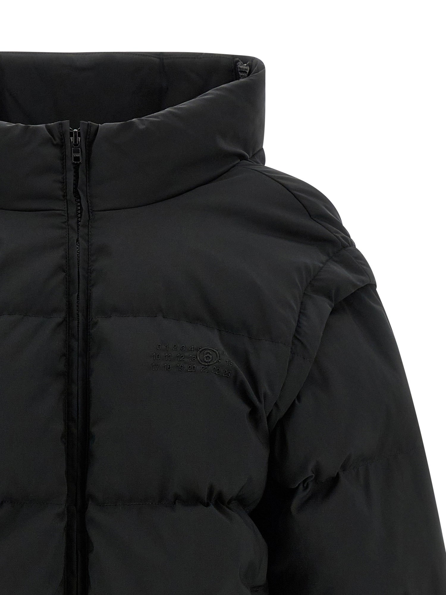 Mm6 Maison Margiela Numeric Signature Mm6 Embroidery Down Jacket Black  