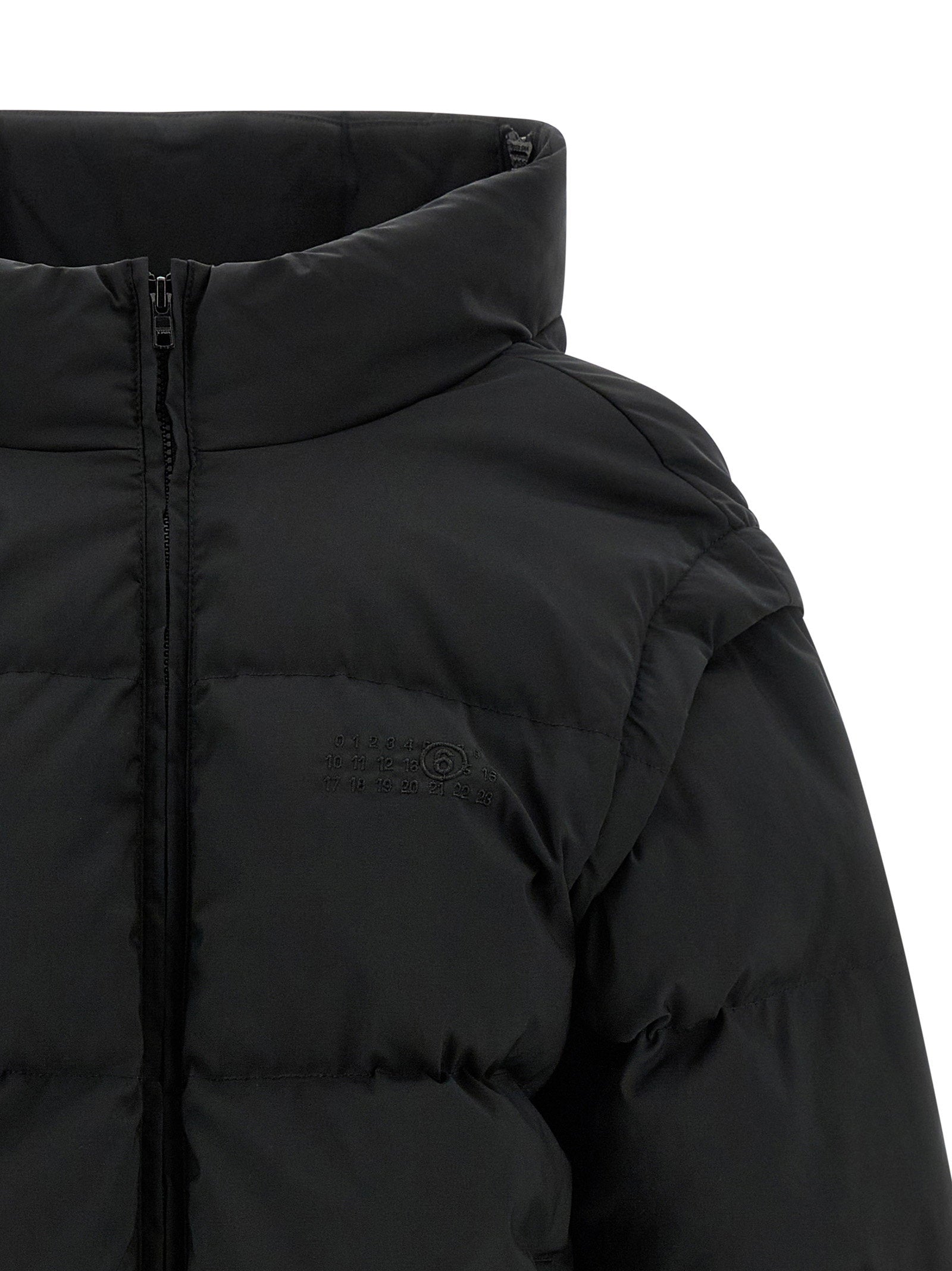 Mm6 Maison Margiela Numeric Signature Mm6 Embroidery Down Jacket Black  
