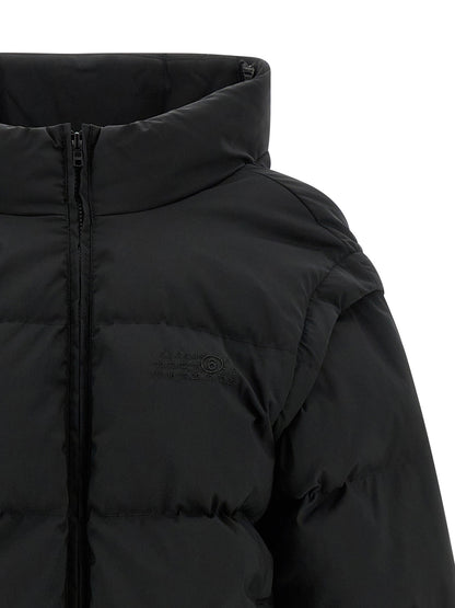 Mm6 Maison Margiela Numeric Signature Mm6 Embroidery Down Jacket Black  