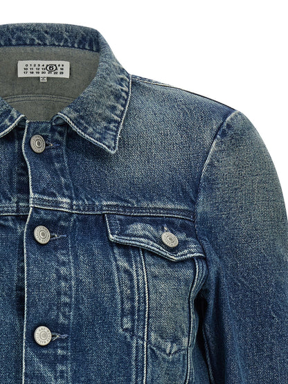 Mm6 Maison Margiela Numeric Signature Mm6 Jacket Blue