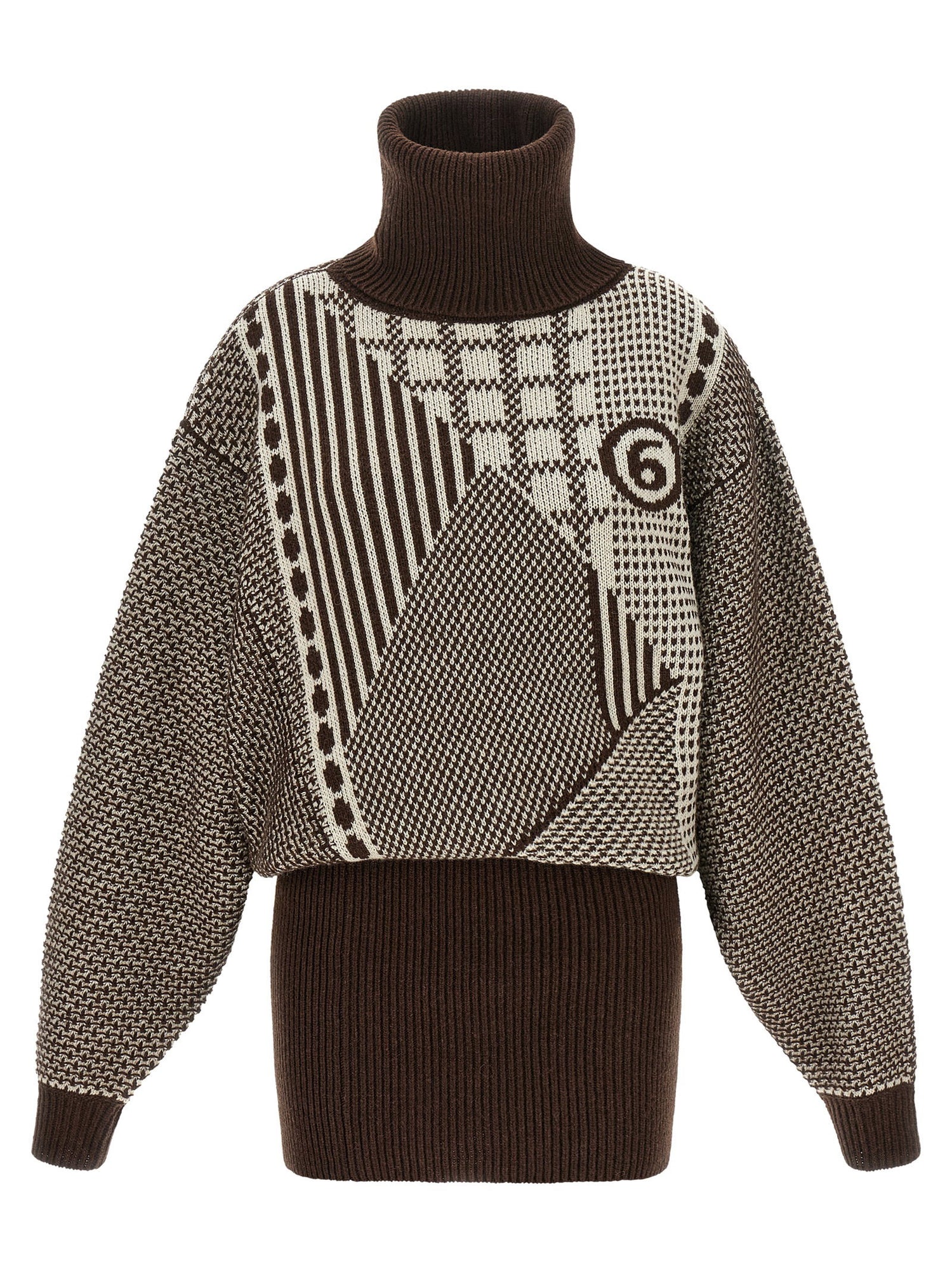 Mm6 Maison Margiela Numeric Signature Mm6 Reversible Dress Brown