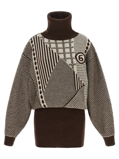 Mm6 Maison Margiela Numeric Signature Mm6 Reversible Dress Brown