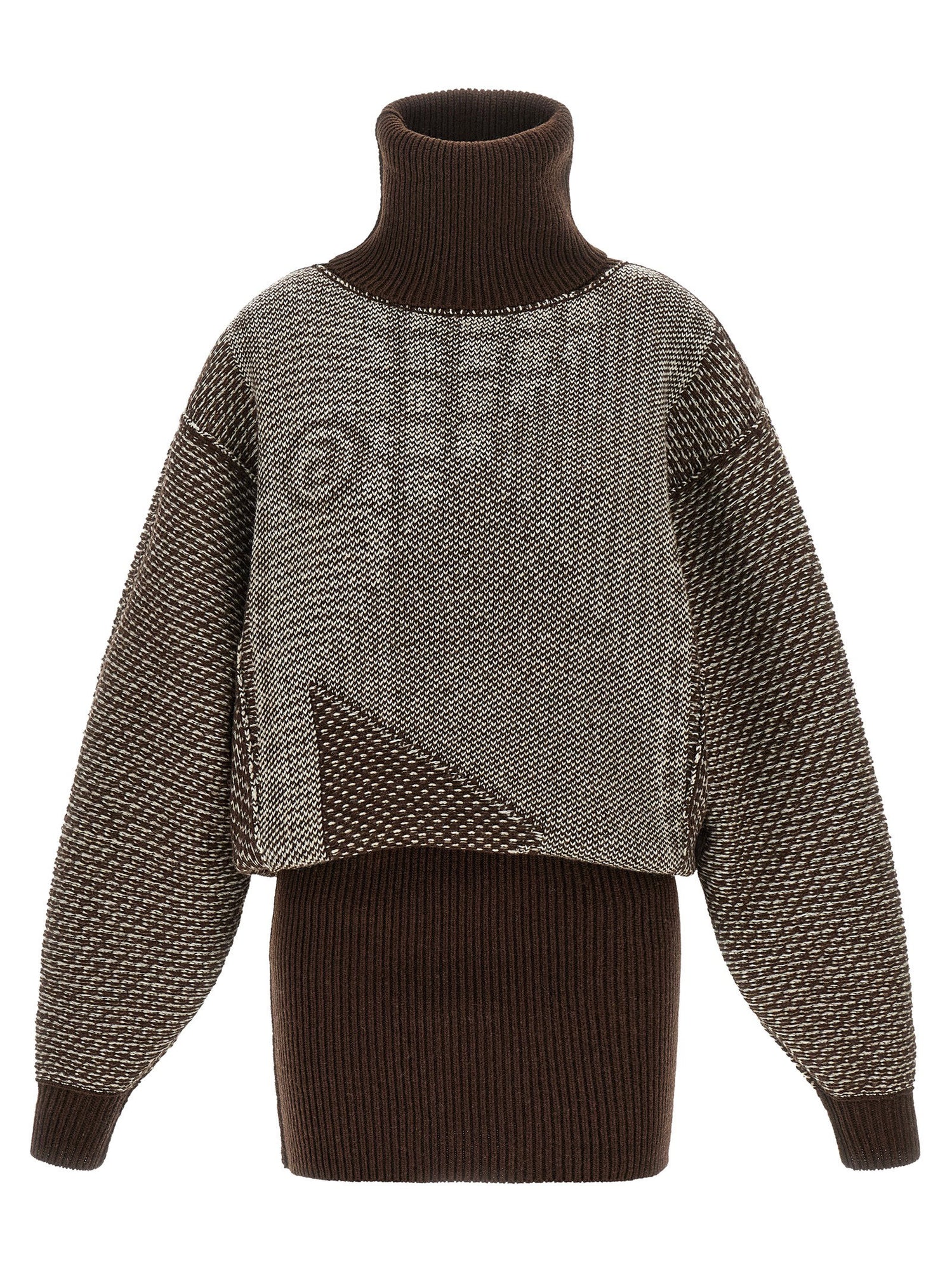 Mm6 Maison Margiela Numeric Signature Mm6 Reversible Dress Brown