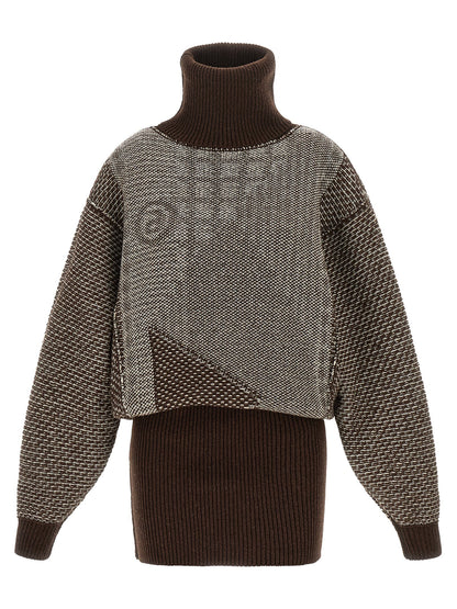 Mm6 Maison Margiela Numeric Signature Mm6 Reversible Dress Brown
