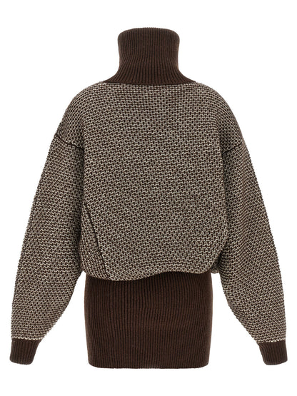Mm6 Maison Margiela Numeric Signature Mm6 Reversible Dress Brown