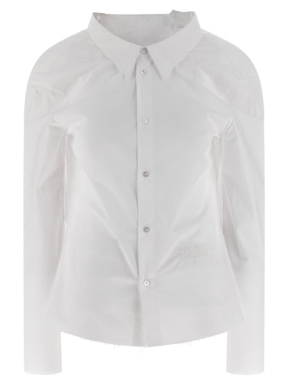 Mm6 Maison Margiela Numeric Signature Mm6 Embroidered Shirt White