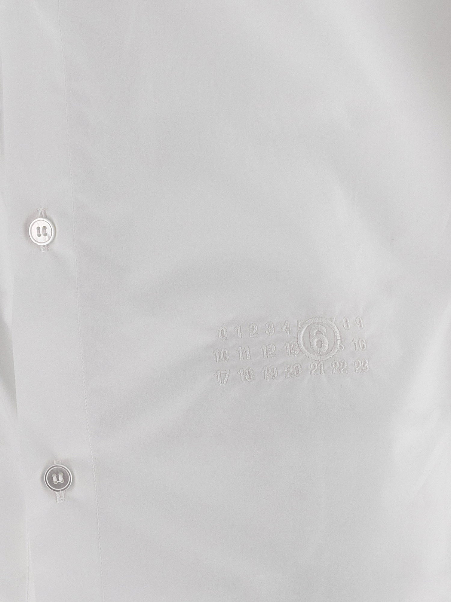 Mm6 Maison Margiela Numeric Signature Mm6 Embroidered Shirt White