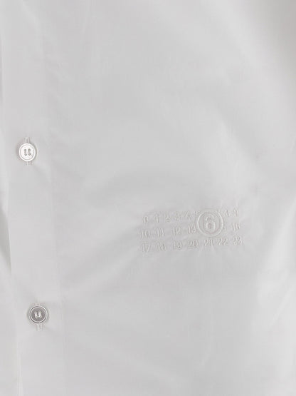 Mm6 Maison Margiela Numeric Signature Mm6 Embroidered Shirt White