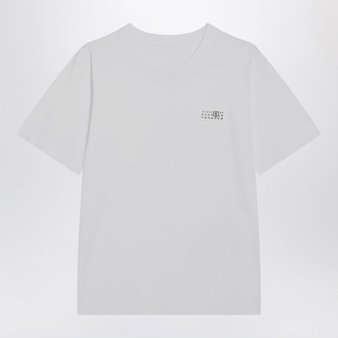 MM6 Maison Margiela White Cotton T-shirt with Numeric Patch White