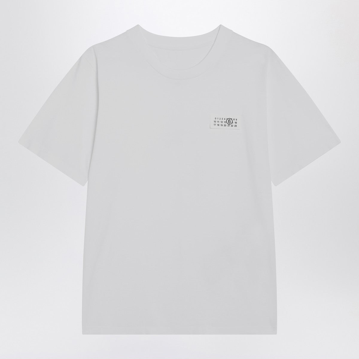 MM6 Maison Margiela White Cotton T-shirt with Numeric Patch White