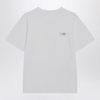 MM6 Maison Margiela White Cotton T-shirt with Numeric Patch White