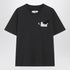 MM6 Maison Margiela Black Cotton T-Shirt with Numeric Patch and Tape Detail Black