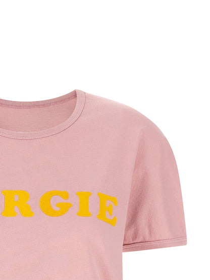 Mm6 Maison Margiela Arc Print T-shirt Pink