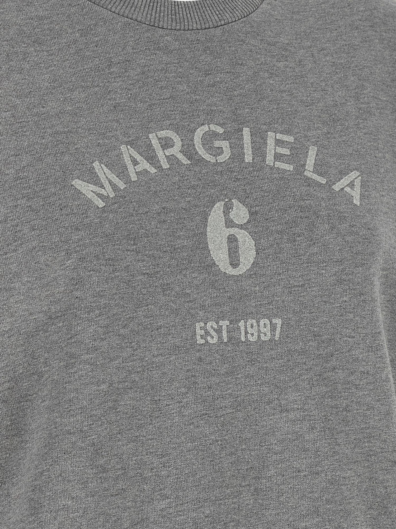 Mm6 Maison Margiela Logo Print Sweatshirt Gray