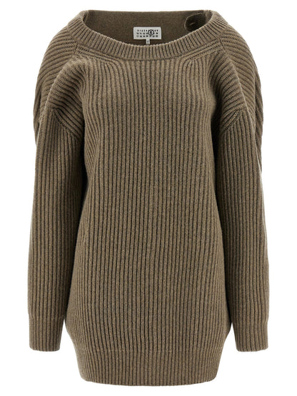 Mm6 Maison Margiela Sweater Dress Beige