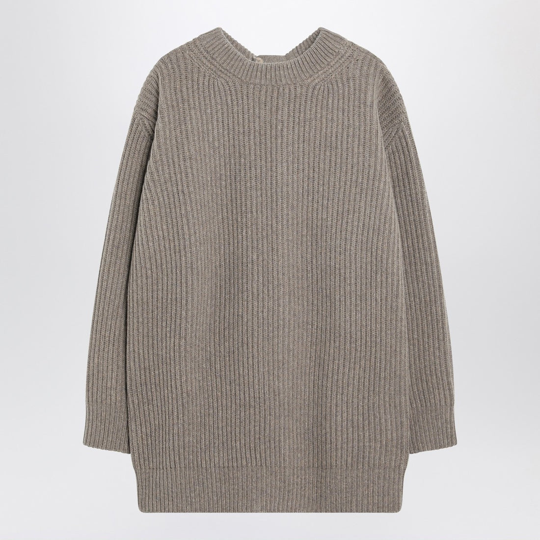 MM6 Maison Margiela Oversized Ribbed Virgin Wool-Blend Sweater Beige