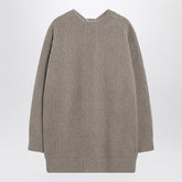 MM6 Maison Margiela Oversized Ribbed Virgin Wool-Blend Sweater Beige
