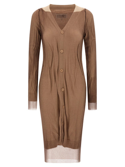 Mm6 Maison Margiela Trapped Double Layer Dress Beige