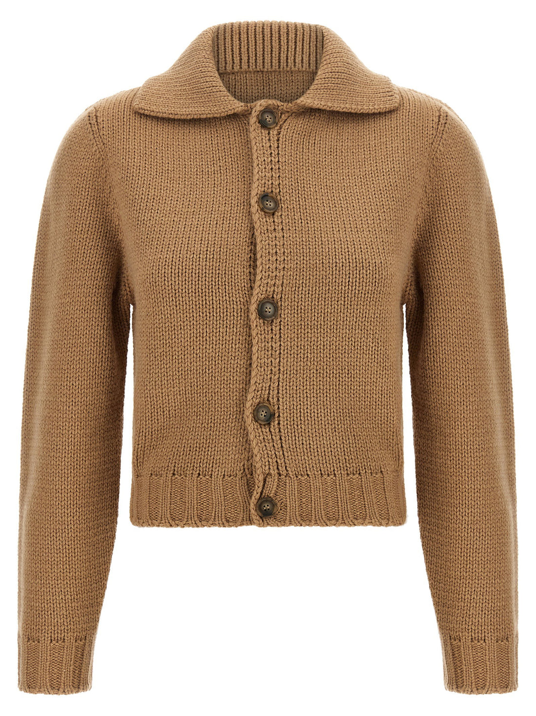 Mm6 Maison Margiela White Stitch Line Cardigan Beige