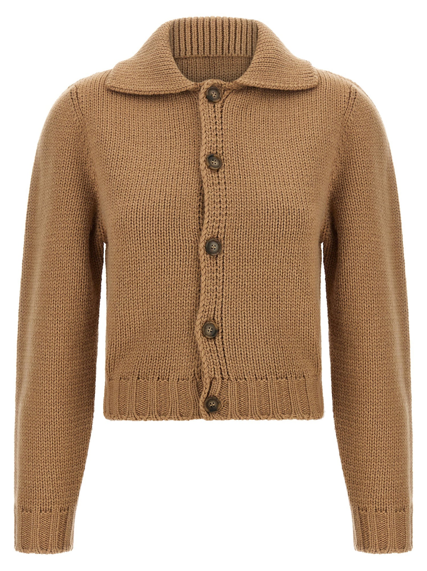 Mm6 Maison Margiela White Stitch Line Cardigan Beige