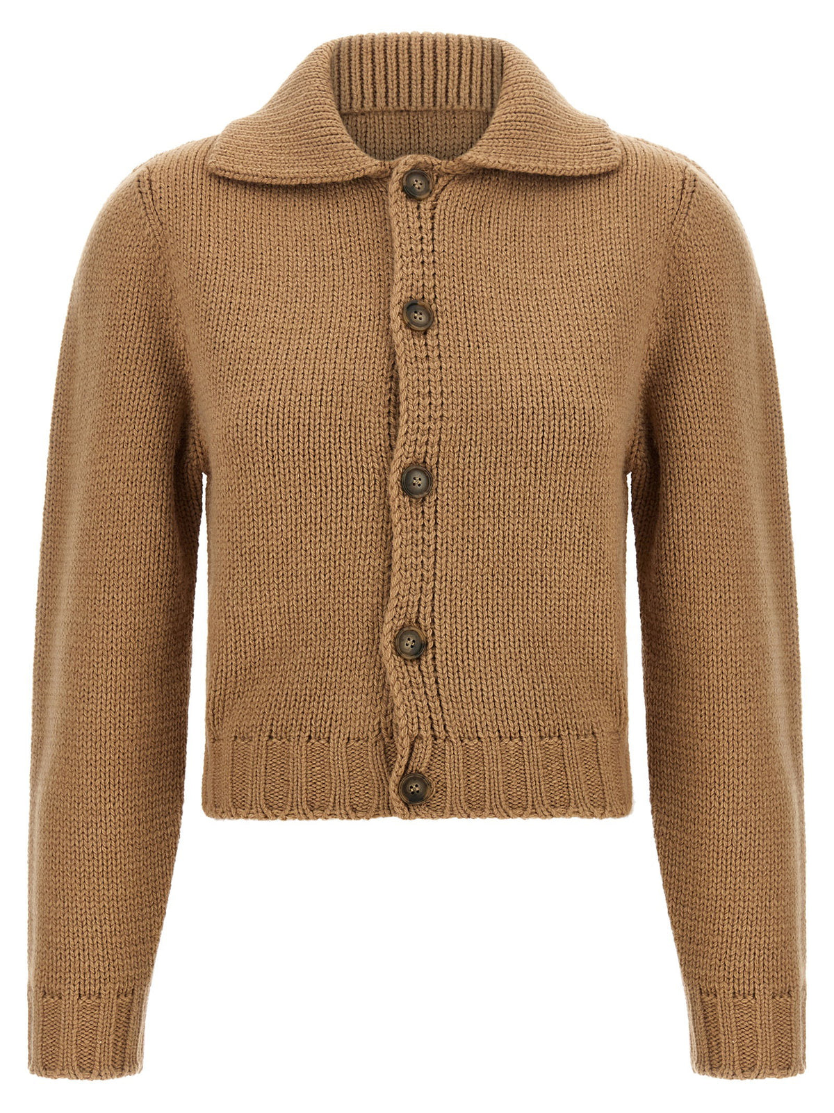 Mm6 Maison Margiela White Stitch Line Cardigan Beige